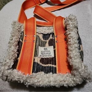 Urban Outfitters Orange and Cream Shoulder Bag